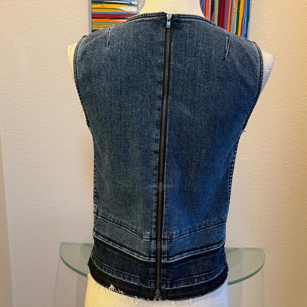 Theory Dark Indigo Denim Tank Top - Picture 4 of 9